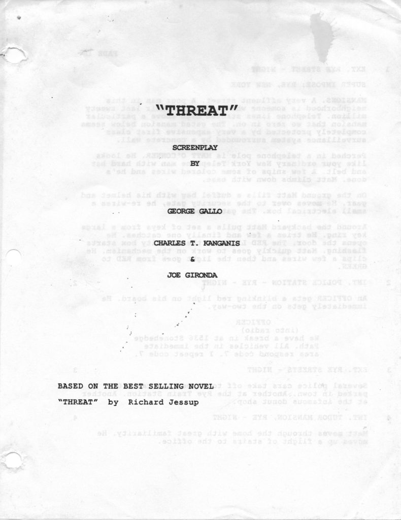 Threat — screenplay title page