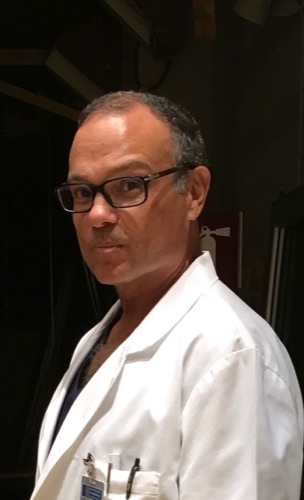 Joe Gironda in character as a doctor